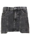 Carpenter Denim Mini Shorts Charcoal - HELMUT LANG - BALAAN 1