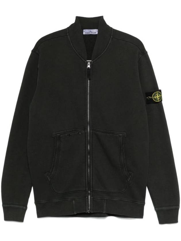 Logo Patch Zip Up Jacket Lead Grey - STONE ISLAND - BALAAN 1