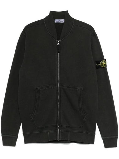 Logo Patch Zip Up Jacket Lead Grey - STONE ISLAND - BALAAN 1