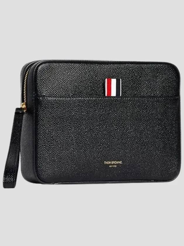 Tom Brown Logo Leather Clutch Black - THOM BROWNE - BALAAN 4