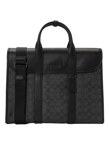 Gotham Signature Canvas Briefcase Black - COACH - BALAAN 1