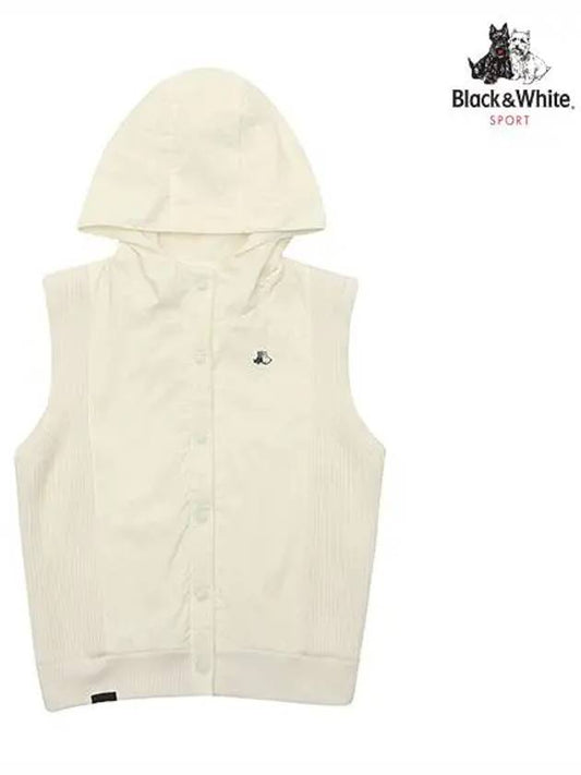 Women’s MIX Padding Vest 2032LXVCIVORY - BLACK&WHITE - BALAAN 1