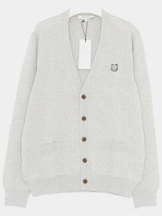 Bold Fox Head Patch Regular Cardigan Grey - MAISON KITSUNE - BALAAN 2