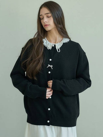 Pearl round cardigan black - MITTE - BALAAN 1