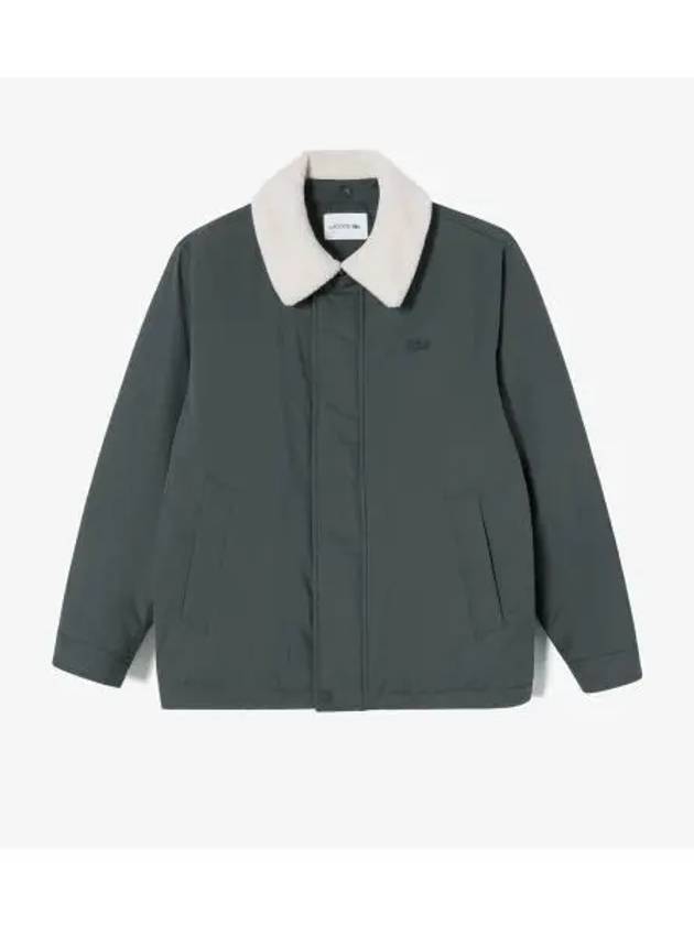 Men s corduroy collar down charcoal gray - LACOSTE - BALAAN 1