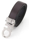 Reversible Gancini Leather Belt Black - SALVATORE FERRAGAMO - BALAAN 4