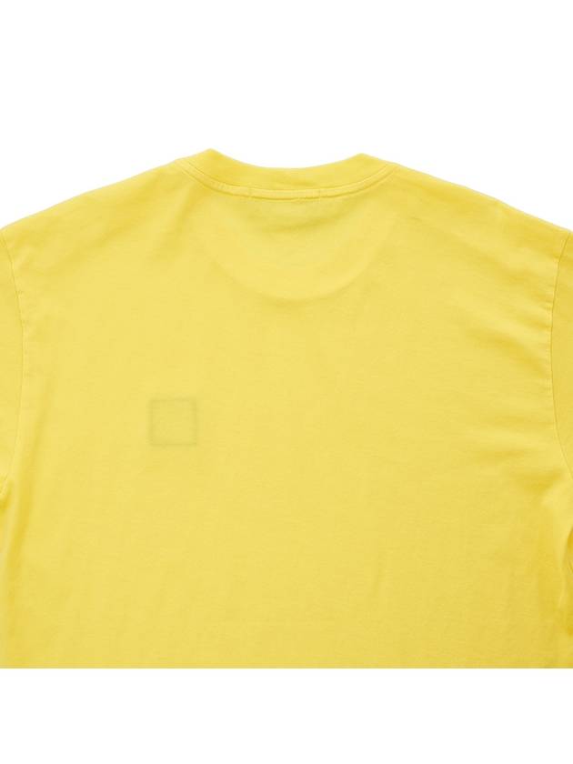 Logo Patch Cotton Short Sleeve T-Shirt Yellow - STONE ISLAND - BALAAN 8