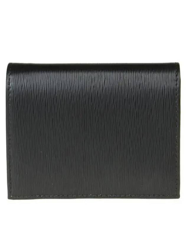 Vitello Gold Logo Leather Half Wallet Black - PRADA - BALAAN 5