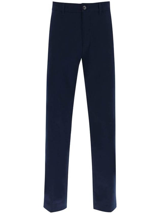Cotton Chino Straight Pants Blue - AMI - BALAAN 1