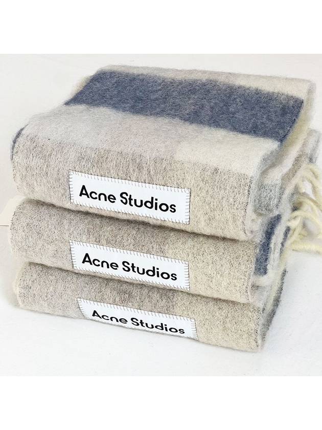 Check Mohair Muffler Vanilla Beige Lavender - ACNE STUDIOS - BALAAN 5