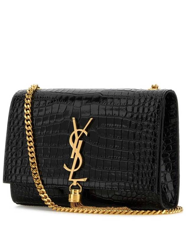 Tassel Crocodile Kate Small Cross Bag Black - SAINT LAURENT - BALAAN 3