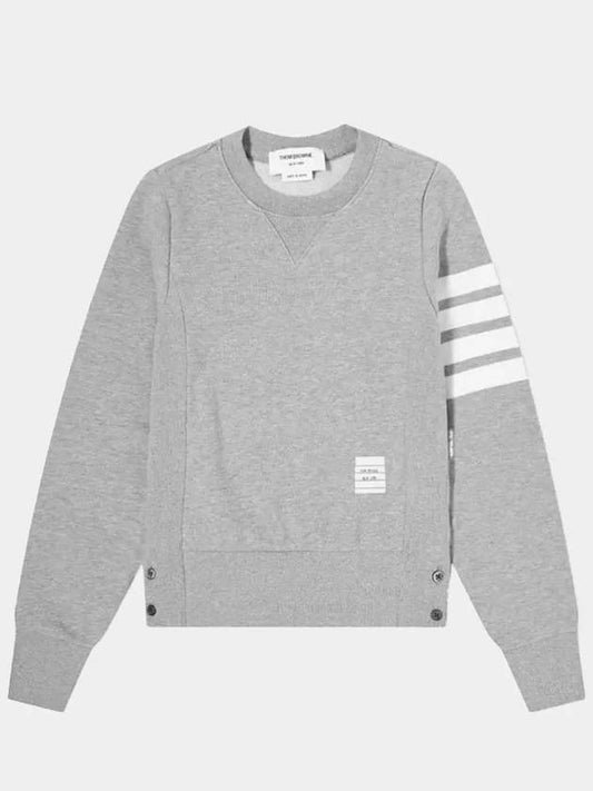 Engineered 4 Bar Stripe Loopback Jersey Knit Crewneck Sweatshirt Light Grey - THOM BROWNE - BALAAN 2