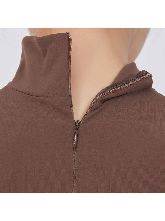 Women s Golf Wear Brushed Slim Polar T Shirt Brown - J JANE - BALAAN 6