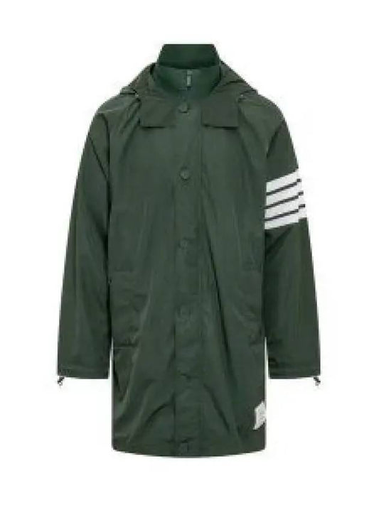 Poly Twill Diagonal Hooded Parka Dark Green - THOM BROWNE - BALAAN 2