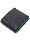 Cassette Bifold Half Wallet Parakeet Black - BOTTEGA VENETA - BALAAN 6