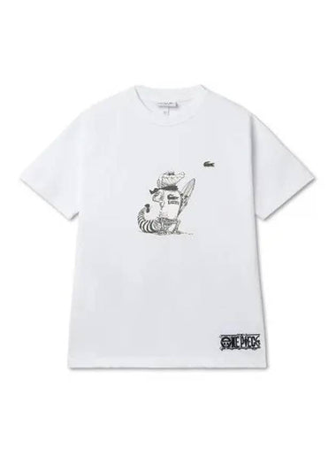 ONE PIECE Big Croc T Shirt White Black - LACOSTE - BALAAN 1