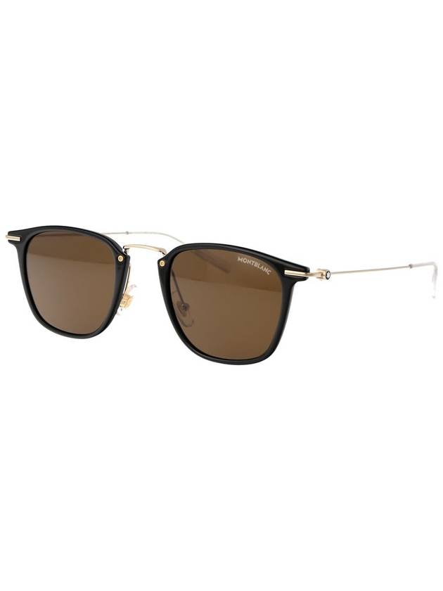 Sunglasses MB0295S 001 001 BLACK GOLD BROWN - MONTBLANC - BALAAN 3