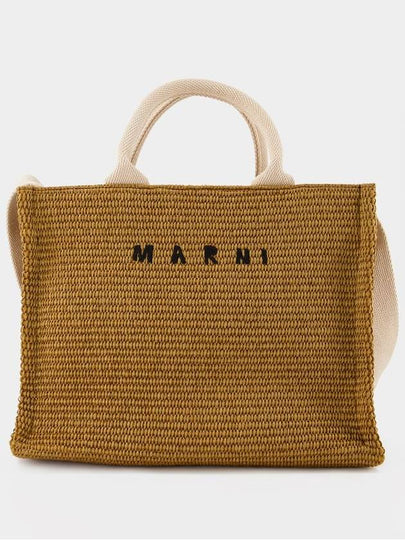 Small Raffia East West Tote Bag Brown - MARNI - BALAAN 2