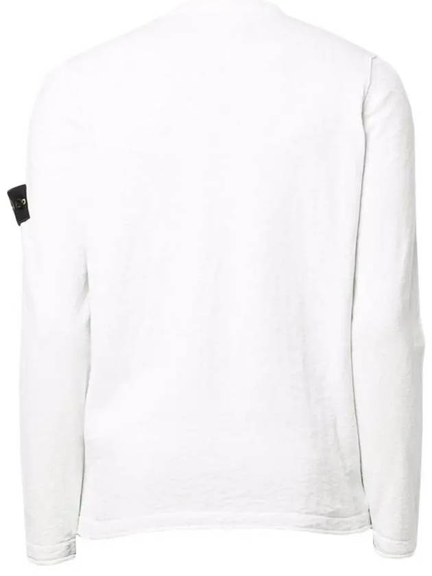 Wappen Patch Crew Neck Knit Top White - STONE ISLAND - BALAAN 4