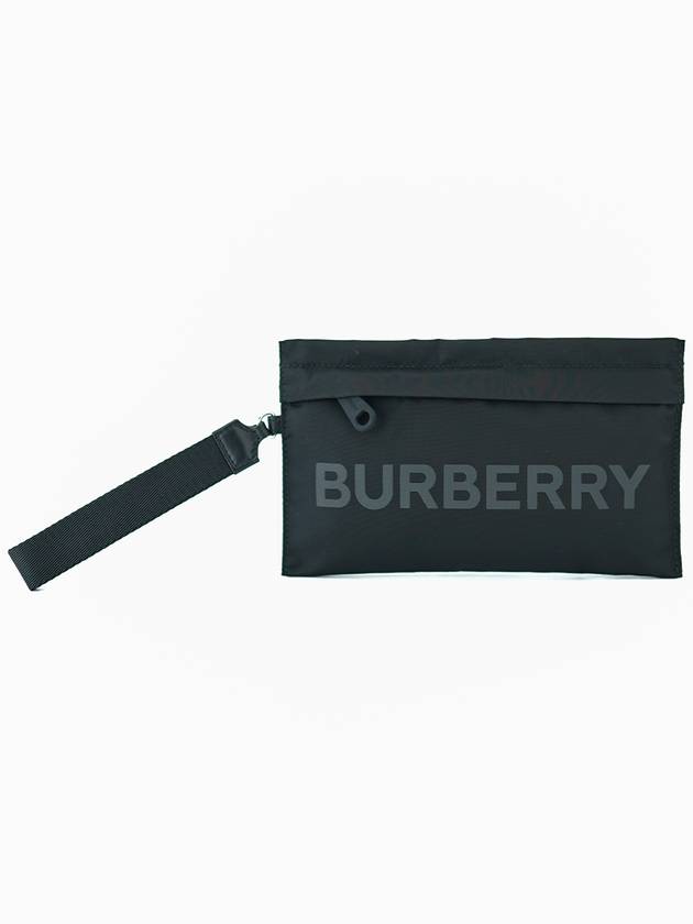 Logo Print Nylon Clutch Bag Black - BURBERRY - BALAAN 2