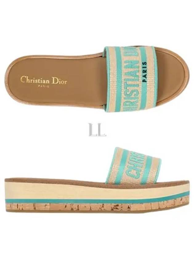 Dioriviera Dway Platform Slide Slippers Natural Aquamarina - DIOR - BALAAN 2