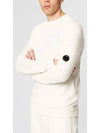 Lens Wappen Crew Neck Knit Top White - CP COMPANY - BALAAN 3