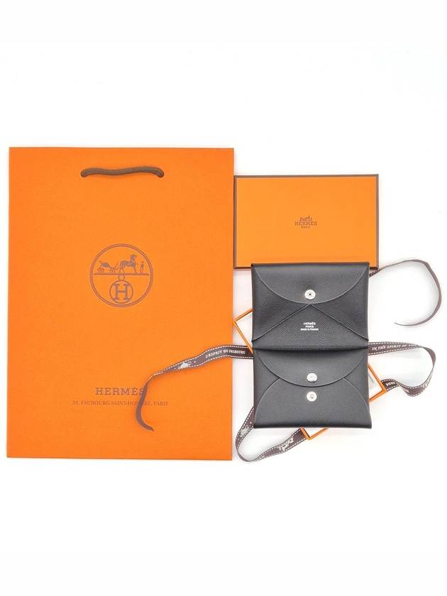 Calvi Duo Compact Card Wallet Black - HERMES - BALAAN 2