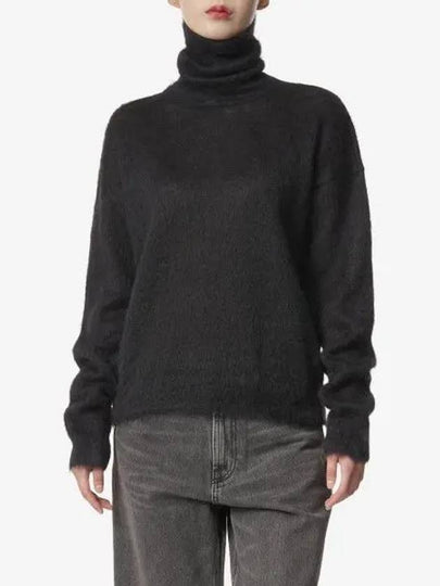 Women's Mohair Blend Turtleneck Black - SAINT LAURENT - BALAAN 2