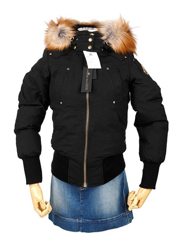 Gold Series Red Fur Bomber Jacket Black - MOOSE KNUCKLES - BALAAN 3