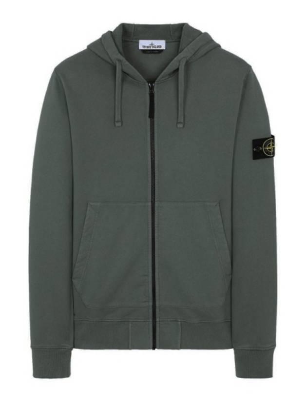 Wappen Logo Zip Up Hoodie Dark Green - STONE ISLAND - BALAAN 2