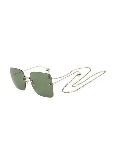 Eyewear Rimless Metal Sunglasses Green - GUCCI - BALAAN 1