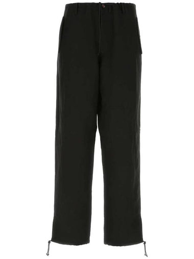 Back Stitch Linen Straight Pants Black - MAISON MARGIELA - BALAAN 1