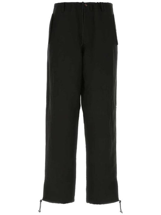 Back Stitch Linen Straight Pants Black - MAISON MARGIELA - BALAAN 1