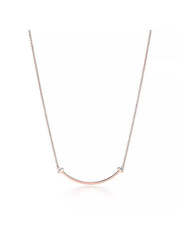 Tiffany TIFFANY T Smile Necklace Rose Gold Small 35189432 - TIFFANY & CO. - BALAAN 1