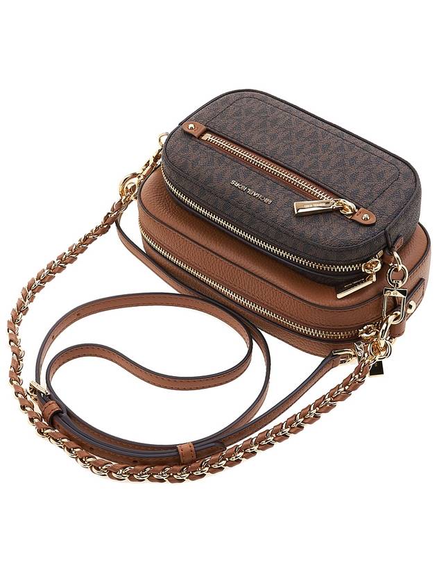 Jet Set Logo Leather Cross Bag Brown - MICHAEL KORS - BALAAN 5