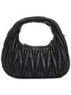 Wander Matelasse Nappa Leather Hobo Mini Bag Black - MIU MIU - BALAAN 4