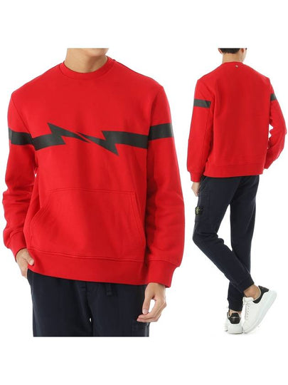 Horizontal Bolt Sweatshirt Red - NEIL BARRETT - BALAAN 2