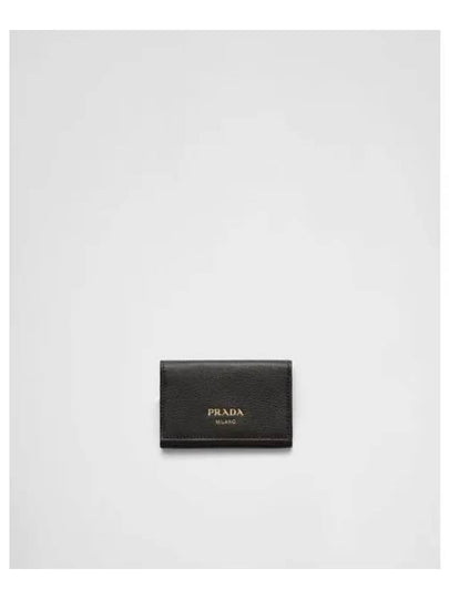 Leather Card Wallet Black - PRADA - BALAAN 2