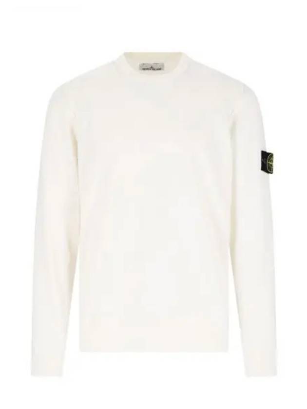 Crewneck Soft Cotton Knit Top White - STONE ISLAND - BALAAN 2