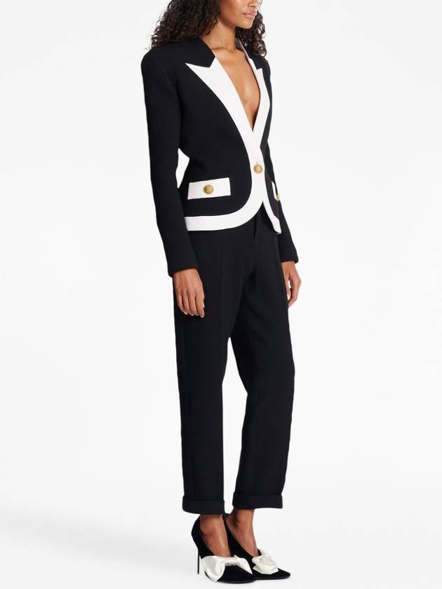 1 Button Blazer BF0SK530WB86 EAB NOIR BLANC B0170734691 - BALMAIN - BALAAN 4