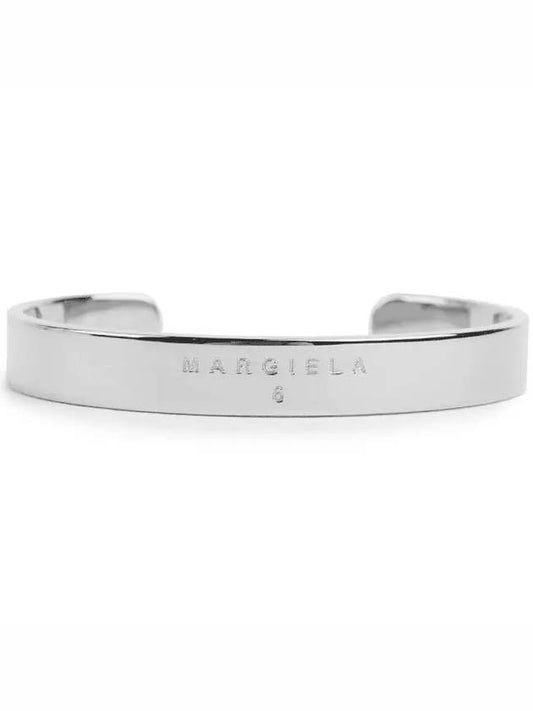 MM6 Minimal Logo Cuff Bracelet Silver - MAISON MARGIELA - BALAAN.