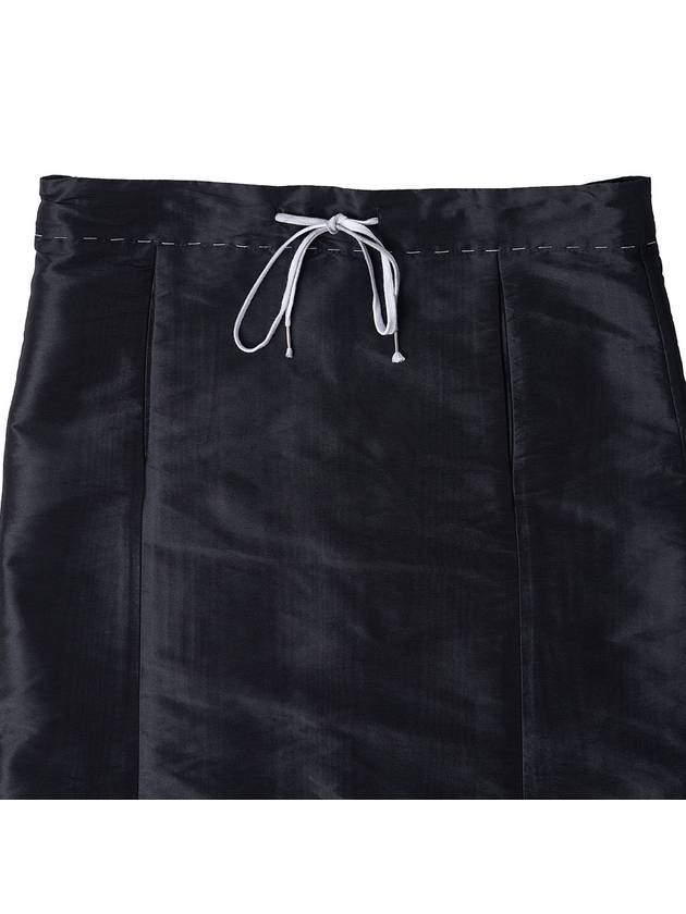 Moire Effect Silk A-Line Skirt Black - MAISON MARGIELA - BALAAN 4