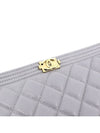 CH Caviar Boy Clutch Gray Medium Gold A84406 CH32CL007GR - CHANEL - BALAAN 4