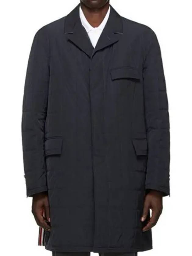 Men's Center Back Three Stripes Chesterfield Padded Single Coat Navy - THOM BROWNE - BALAAN 2