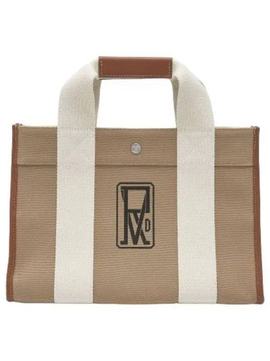 Medium Traveler Logo Print Tote Bag Beige - RUE DE VERNEUIL - BALAAN 1