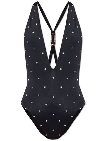 Versace One-piece Swimsuit With Shimmering Appliqués, Women's, Black - VERSACE - BALAAN 1