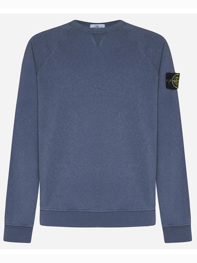 OLD Treatment Wappen Patch Crew Neck Sweatshirt Avio Blue - STONE ISLAND - BALAAN 2