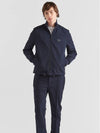 Triangle Logo Stretch Zip Up Jacket Navy - PRADA - BALAAN 6