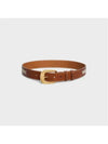 Triomphe leather belt brown - CELINE - BALAAN.