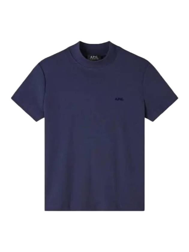 Caroll Logo Print Short Sleeve T-shirt Navy - A.P.C. - BALAAN 1